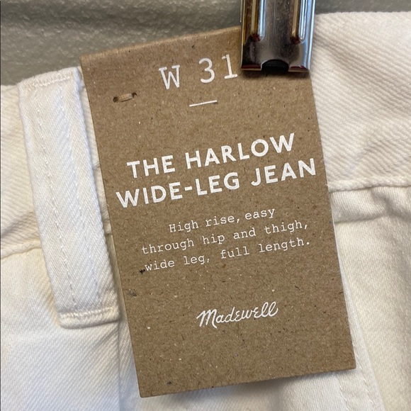Madewell White Flare Wide Leg Jeans Textured Denim - Picture 3 of 9